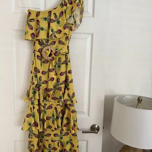 PatBO One-Shoulder Tiered Ruffle Maxi Dress New with Real Real tag. Size 4.